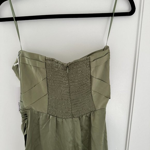 NWT Reformation Barrow Silk Maxi Dress Sz 6 in Artichoke Strapless Wrap - Picture 12 of 12